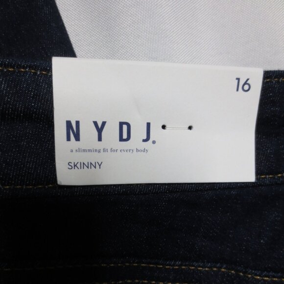 NWT NYDJ womens BLUE denim JEANS skinny DARK WASH high waist STRETCH size 16 - Picture 11 of 12